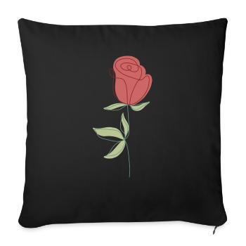 Flower - Sofa pillowcase 17,3'' x 17,3'' (45 x 45 cm) - black - Front