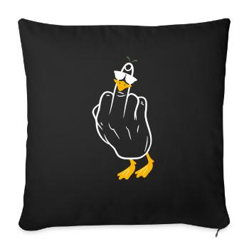 Goose Middle Finger Humor - Sofa pillowcase 17,3'' x 17,3'' (45 x 45 cm) - black - Front