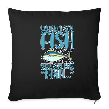Quand je dis poisson, vous dites frire, poisson... 4 - Housse de coussin décorative 45 x 45 cm - noir - Devant