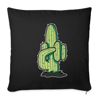 Kaktus Mittelfinger lustige Illustration - Sofakissenbezug 45 x 45 cm - Schwarz - Vorne