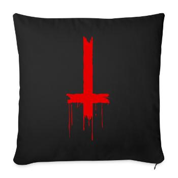 Croix - 666 - Housse de coussin décorative 45 x 45 cm - noir - Devant