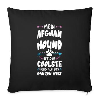 Afghan Hound Dog Saying - Sofa pillowcase 17,3'' x 17,3'' (45 x 45 cm) - black - Front