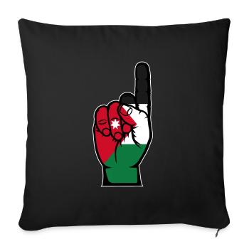 Jordanien Flagge Nummer 1 - Sofakissenbezug 45 x 45 cm - Schwarz - Vorne