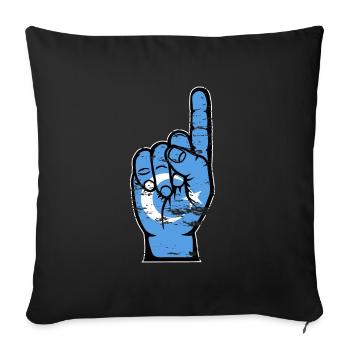 Drapeau ouïghour numéro 1 utilisé - Housse de coussin décorative 45 x 45 cm - noir - Devant