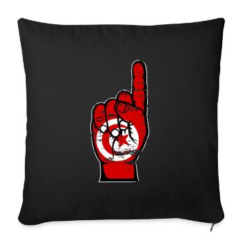 Tunesien Flagge Nummer 1 used - Sofakissenbezug 45 x 45 cm - Schwarz - Vorne