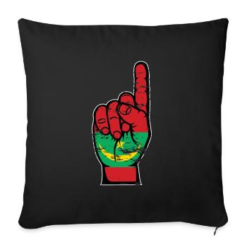 Mauritania flag number 1 used - Sofa pillowcase 17,3'' x 17,3'' (45 x 45 cm) - black - Front