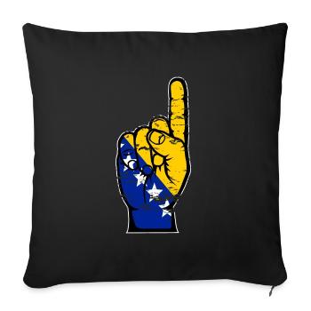 Bosnien Flagge Nummer 1 used - Sofakissenbezug 45 x 45 cm - Schwarz - Vorne