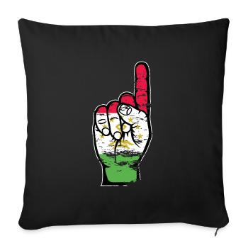 Tajikistan flag number 1 used - Sofa pillowcase 17,3'' x 17,3'' (45 x 45 cm) - black - Front