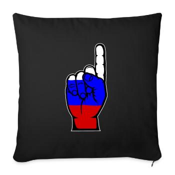 Drapeau russe numéro 1 - Housse de coussin décorative 45 x 45 cm - noir - Devant