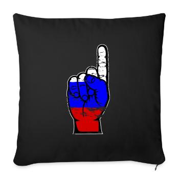 Drapeau russe numéro 1 utilisé - Housse de coussin décorative 45 x 45 cm - noir - Devant