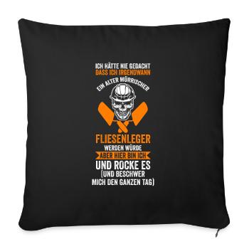Fliesenleger Beruf Plattenleger Geschenk - Sofakissenbezug 45 x 45 cm - Schwarz - Vorne