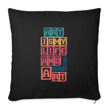 Painter Varnisher Training Craft - Sofa pillowcase 17,3'' x 17,3'' (45 x 45 cm) - black - Front