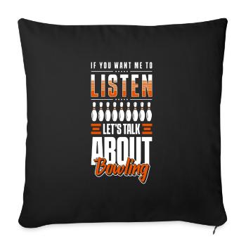 Bowling Bowling Alley Strike - Sofa pillowcase 17,3'' x 17,3'' (45 x 45 cm) - black - Front