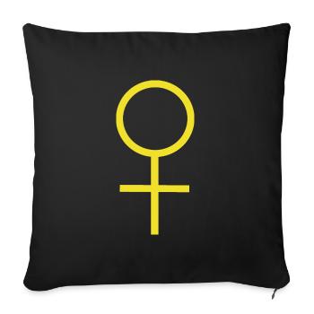 Journée de la femme - Housse de coussin décorative 45 x 45 cm - noir - Devant