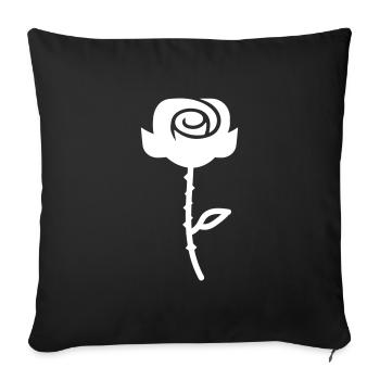 Symbole de la rose - Housse de coussin décorative 45 x 45 cm - noir - Devant