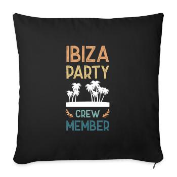 Ibiza Party Crew - Sofa pillowcase 17,3'' x 17,3'' (45 x 45 cm) - black - Front