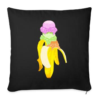 Ice Cream Banana - Sofa pillowcase 17,3'' x 17,3'' (45 x 45 cm) - black - Front
