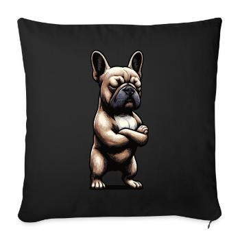 Pas de Bouledogue Français Frenchie Propriétaire de Frenchie - Housse de coussin décorative 45 x 45 cm - noir - Devant