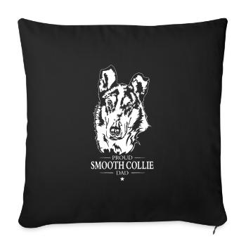 Smooth Collie Shorthair Dad Dogs Dog Wilsigns - Sofa pillowcase 17,3'' x 17,3'' (45 x 45 cm) - black - Front