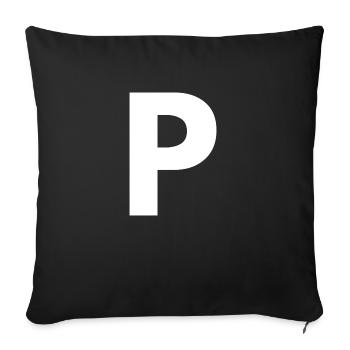 P - Sofakissenbezug 45 x 45 cm - Schwarz - Vorne