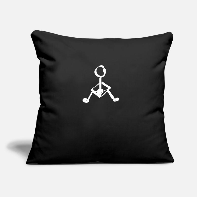 Strichmann sitzend Geschenkidee Sofakissenbezug 45 x 45 cm