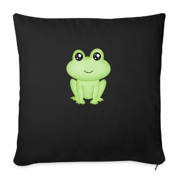 Grenouille - Housse de coussin décorative 45 x 45 cm - noir - Devant