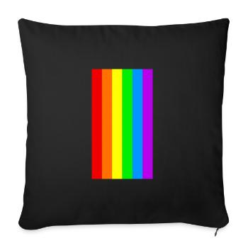 PRIDE RAINBOW ARC-EN-CIEL LGBT DRAPEAU FLAG CADEAU - Housse de coussin décorative 45 x 45 cm - noir - Devant