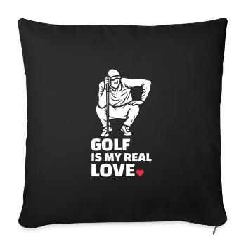 I love golf - Sofa pillowcase 17,3'' x 17,3'' (45 x 45 cm) - black - Front