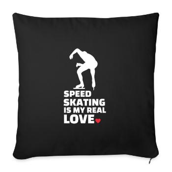 I love speed skating - Sofa pillowcase 17,3'' x 17,3'' (45 x 45 cm) - black - Front