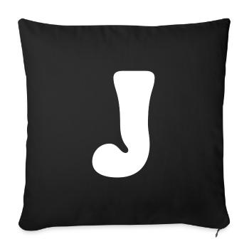 J - Sofakissenbezug 45 x 45 cm - Schwarz - Vorne