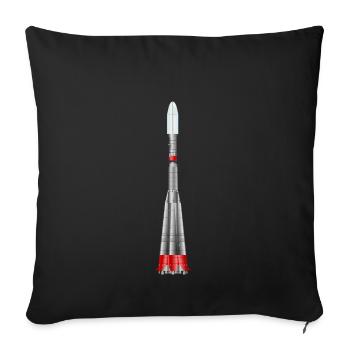 fusée Soyouz - Housse de coussin décorative 45 x 45 cm - noir - Devant