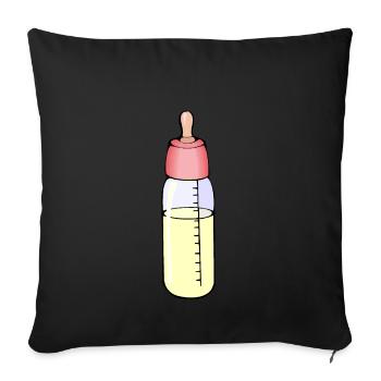 Baby bottle - Sofa pillowcase 17,3'' x 17,3'' (45 x 45 cm) - black - Front
