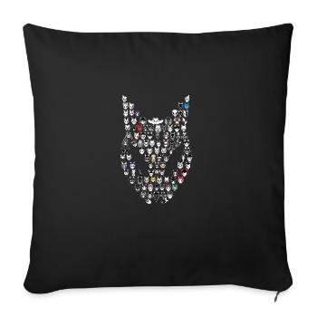 100 Ekuroeils - Sofa pillowcase 17,3'' x 17,3'' (45 x 45 cm) - black - Front
