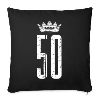 Couronne de 50 numéros - Housse de coussin décorative 45 x 45 cm - noir - Devant