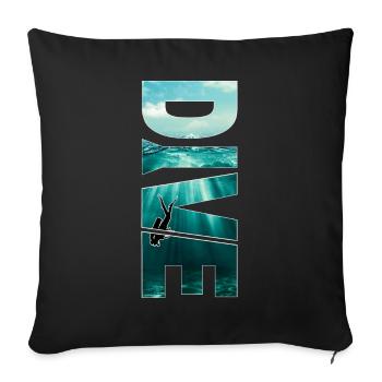 Dive - Great Scuba Diving Design - Sofa pillowcase 17,3'' x 17,3'' (45 x 45 cm) - black - Front