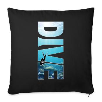 Dive - Great Scuba Diving Design - Sofa pillowcase 17,3'' x 17,3'' (45 x 45 cm) - black - Front