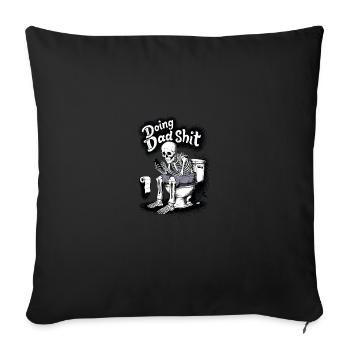 Faire de la merde de papa drôle squelette fête des pères - Housse de coussin décorative 45 x 45 cm - noir - Devant
