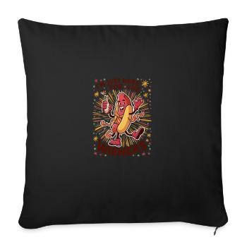I'm Just Here For The Wieners 4th of July Hot Dog - Sofa pillowcase 17,3'' x 17,3'' (45 x 45 cm) - black - Front