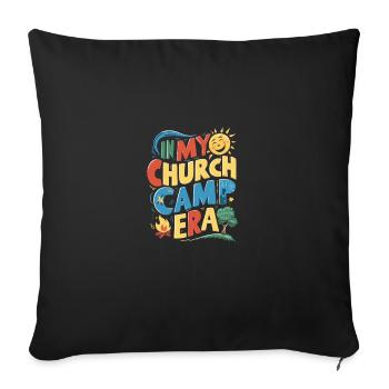 In My Church Camp Era VBS, Bible Camp Fun - Sofa pillowcase 17,3'' x 17,3'' (45 x 45 cm) - black - Front