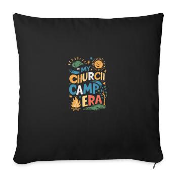 In My Church Camp Era VBS, Bible Camp Fun - Sofa pillowcase 17,3'' x 17,3'' (45 x 45 cm) - black - Front