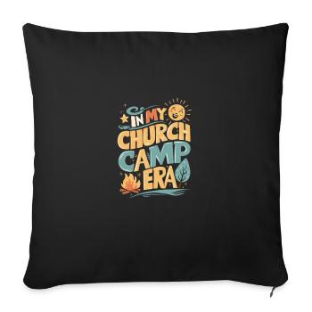 In My Church Camp Era VBS, Bible Camp Fun - Sofa pillowcase 17,3'' x 17,3'' (45 x 45 cm) - black - Front