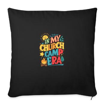 In My Church Camp Era VBS, Bible Camp Fun - Sofa pillowcase 17,3'' x 17,3'' (45 x 45 cm) - black - Front