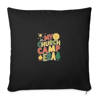 In My Church Camp Era VBS, Bible Camp Fun - Sofa pillowcase 17,3'' x 17,3'' (45 x 45 cm) - black - Front