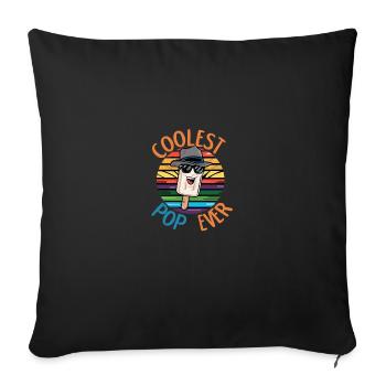 Coolest Pop Ever Fun Popsicle Dad - Sofa pillowcase 17,3'' x 17,3'' (45 x 45 cm) - black - Front