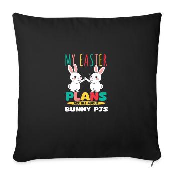 Mes projets de Pâques sont tous axés sur les pyjamas de lapin - Housse de coussin décorative 45 x 45 cm - noir - Devant