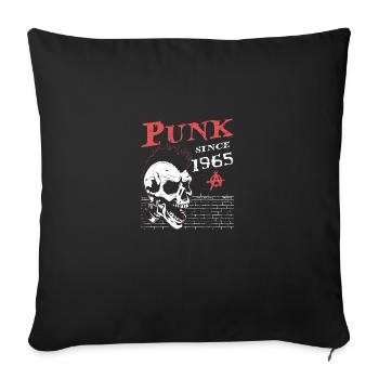 Punks Not Dead, Punk Since 1965, 59 Years Old and - Sofa pillowcase 17,3'' x 17,3'' (45 x 45 cm) - black - Front
