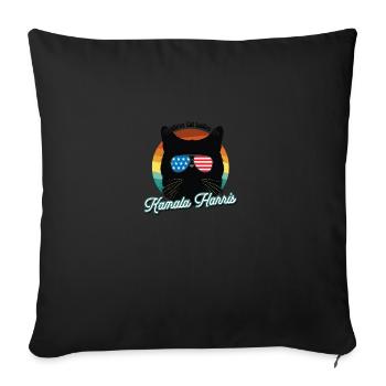 Cat Ladies for Kamala Harris 2024 - Cat Lady for - Sofa pillowcase 17,3'' x 17,3'' (45 x 45 cm) - black - Front