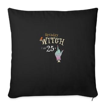 26e anniversaire Drôle Effrayant Halloween 26 ans Sorcière - Housse de coussin décorative 45 x 45 cm - noir - Devant