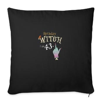 44th Birthday Witch Funny Halloween - Yes It's My - Sofa pillowcase 17,3'' x 17,3'' (45 x 45 cm) - black - Front