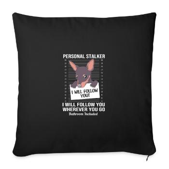 Pinscher nain - Housse de coussin décorative 45 x 45 cm - noir - Devant